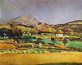 Paul Cezanne Canvas Paintings - Plain by Mount Sainte-Victoire